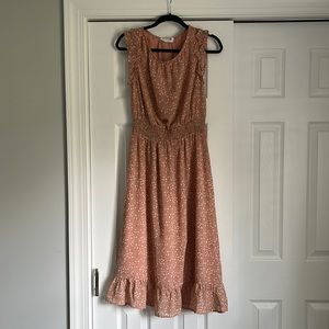 NEVER WORN-M- All in Favor Pink Floral MIDI Dress